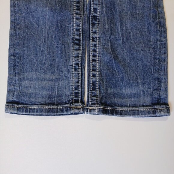 Miss Me Signature Straight Leg Jeans Size 24 Distressed Rhinestone Sequin Pocket - Picture 9 of 16